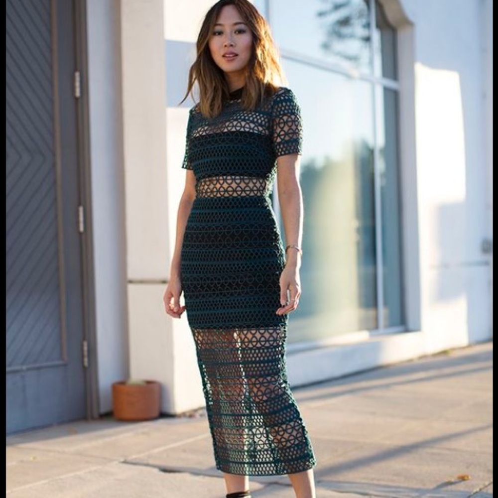 Self Portrait Column Midi Dress
